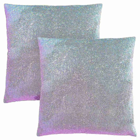 Monarch Specialties Pillows, Set Of 2, 18 X 18 Square, Insert Included, Accent, Sofa, Couch, Bedroom, Polyester, Purple I 9325